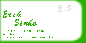 erik sinko business card